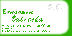benjamin bulicska business card